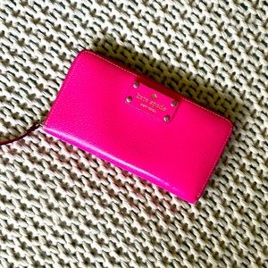 Kate Spade Bright Pink Full Zip Wallet
